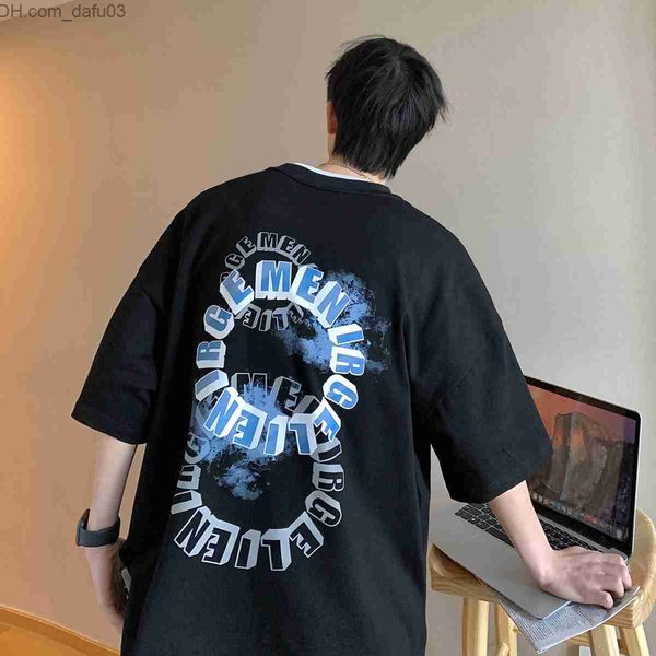 men's t-shirts printed short-sleeved t-shirt men's spring new fashion brand ins loose large round neck half sleeve american high s, White;black
men's t-shirts printed short-sleeved t-shirt men's spring new fashion brand ins loose large round neck half sleeve american high s, White;black