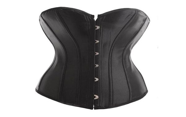 women black strapless satin boned corset overbust bustier steel buckle front and lace up back 81988354876, Black;white
women black strapless satin boned corset overbust bustier steel buckle front and lace up back 81988354876, Black;white