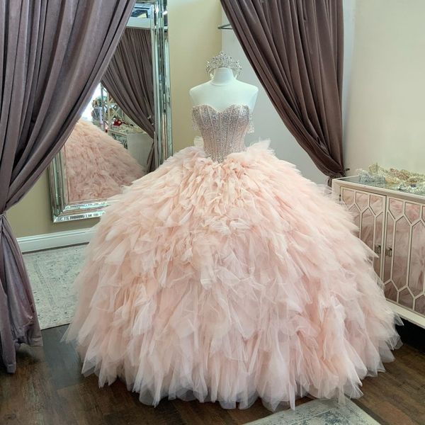 pink luxury ball gown quinceanera dresses formal tull tiered strapless crystal party dress beaded vestidos de gowns, Blue;red
pink luxury ball gown quinceanera dresses formal tull tiered strapless crystal party dress beaded vestidos de gowns, Blue;red