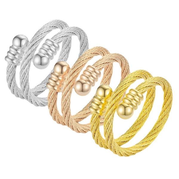 wedding rings 1pcs personalized simple twisted steel ring women korean version adjustable couple party decoration 230710, Slivery;golden
wedding rings 1pcs personalized simple twisted steel ring women korean version adjustable couple party decoration 230710, Slivery;golden