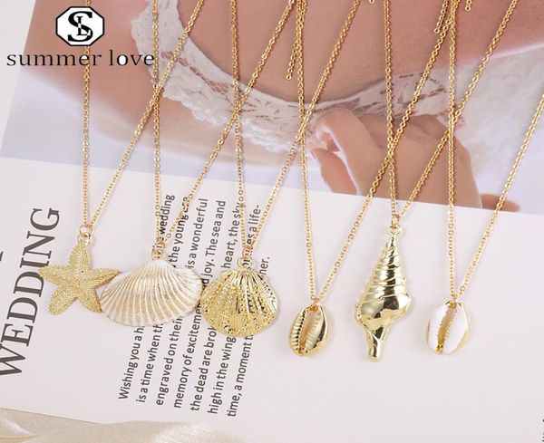 fashion sea beach boho shells starfish conch stainless steel pendant necklace gold alloy charm chains simple jewelry gift for wome6379993, Silver
fashion sea beach boho shells starfish conch stainless steel pendant necklace gold alloy charm chains simple jewelry gift for wome6379993, Silver