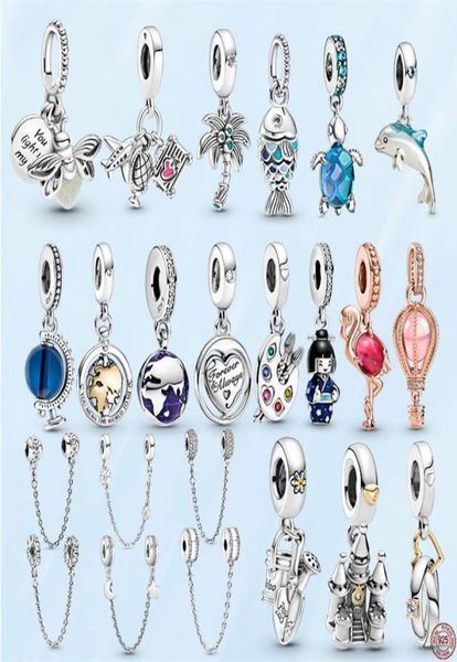 925 sterling silver firefly safety chain blue scale fish charm beads for diy jewelry making women's pendant gift with original box38754, Black
925 sterling silver firefly safety chain blue scale fish charm beads for diy jewelry making women's pendant gift with original box38754, Black