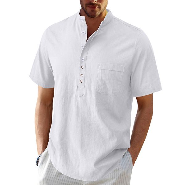 men's dress shirts 2023 summer causal clothing shortsleeved beach fashion shirt cotton and linen solid color for men 230710, White;black
men's dress shirts 2023 summer causal clothing shortsleeved beach fashion shirt cotton and linen solid color for men 230710, White;black