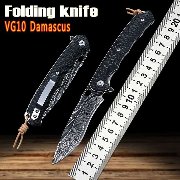 new vg10 damascus steel folding knife outdoor survival self-defense fruit knife camp multifunctional edc collection knife
new vg10 damascus steel folding knife outdoor survival self-defense fruit knife camp multifunctional edc collection knife