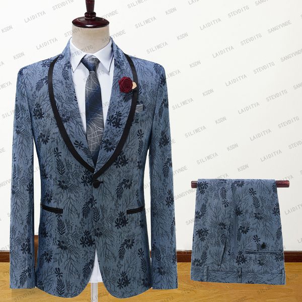 men's suits blazers customized suit men's blue denim jacquard wedding dress with velvet shawl lapel 2 men's fashion business, White;black
men's suits blazers customized suit men's blue denim jacquard wedding dress with velvet shawl lapel 2 men's fashion business, White;black