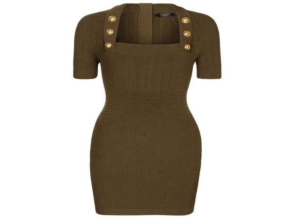 designer women runway dresses square neck short sleeve double breasted sheath slim long knitted milan dress e425668403, Black
designer women runway dresses square neck short sleeve double breasted sheath slim long knitted milan dress e425668403, Black