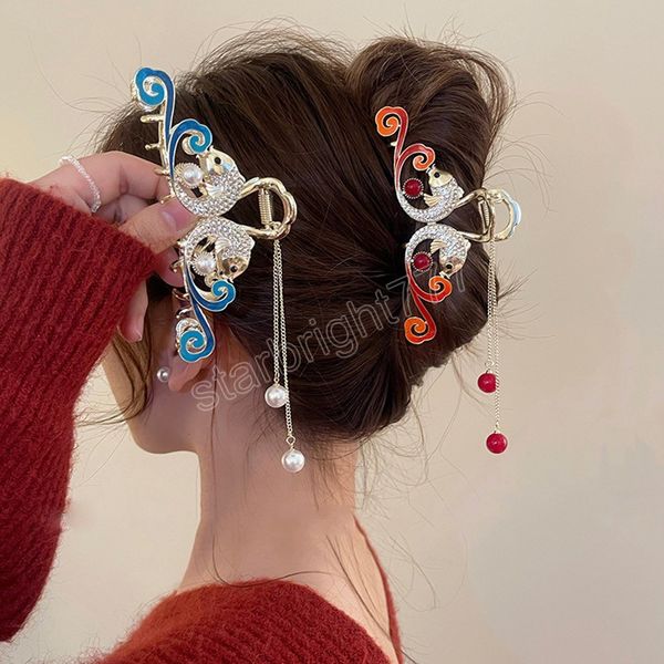 rhinestone pearl tassel hair claw fashion fish blue hairpin hair clips crab women ponytail holder fashion hair accessories, Slivery;white
rhinestone pearl tassel hair claw fashion fish blue hairpin hair clips crab women ponytail holder fashion hair accessories, Slivery;white