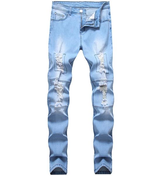 men039s jeans men tide ripped trend pants long stretch slim hole destroyed light blue large size casual male8057254
men039s jeans men tide ripped trend pants long stretch slim hole destroyed light blue large size casual male8057254