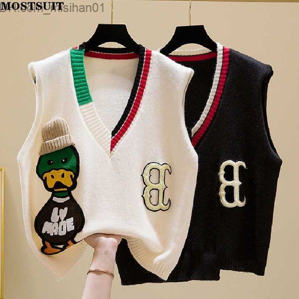 women's tanks camis duck jacquard knitted sweater tank women's sleeveless v-neck korean cute casual pull autumn fashion women', White
women's tanks camis duck jacquard knitted sweater tank women's sleeveless v-neck korean cute casual pull autumn fashion women', White