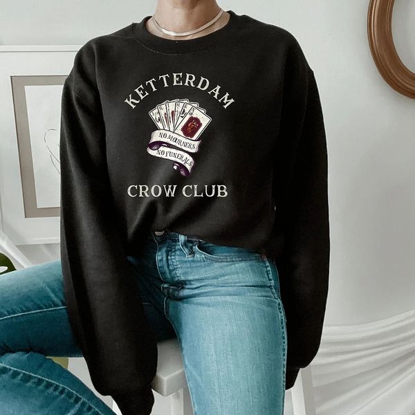 women s hoodies sweatshirts six of crows sweatshirt no mourners funerals hoodie retro ketterdam crow club jumper kaz brekker shadow and bone, Black
women s hoodies sweatshirts six of crows sweatshirt no mourners funerals hoodie retro ketterdam crow club jumper kaz brekker shadow and bone, Black