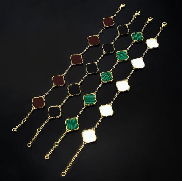charm bracelets designer jewellery luxury 6 colors vc letter shell tiger eye stone fritillion fiveflower bracelet 5 fourleaf flo1331285, Golden;silver
charm bracelets designer jewellery luxury 6 colors vc letter shell tiger eye stone fritillion fiveflower bracelet 5 fourleaf flo1331285, Golden;silver