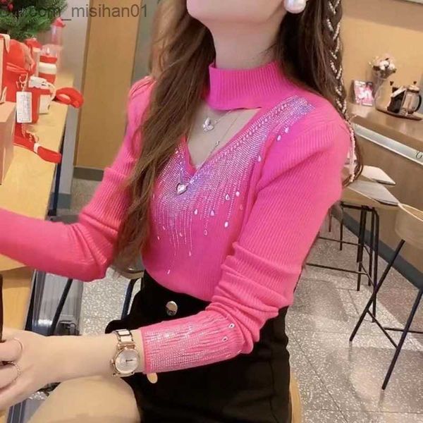 women's sweaters korean half high neck hollow diamond mesh long sleeve women's autumn bottom fashion knitted sweater z230711, White;black
women's sweaters korean half high neck hollow diamond mesh long sleeve women's autumn bottom fashion knitted sweater z230711, White;black