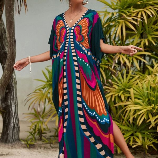 women's swimwear kaftan dresses beach cover ups women bohemian maxi robe printed tie dye rayon summer holiday bathing suits drop 230710, White;black
women's swimwear kaftan dresses beach cover ups women bohemian maxi robe printed tie dye rayon summer holiday bathing suits drop 230710, White;black