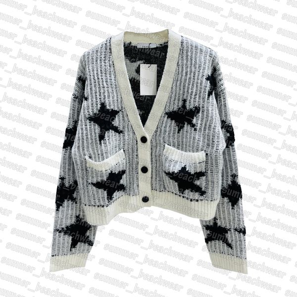 women v neck knits coat star jacquard knitted coats autumn winter knitwear designer long sleeve cardigan, White
women v neck knits coat star jacquard knitted coats autumn winter knitwear designer long sleeve cardigan, White