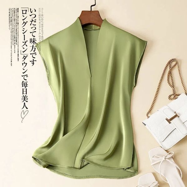 women's t-shirt silky acetate v-neck loose solid casual korean fashion women's blouse shirt sleeveless pullover blouses summer sp, White
women's t-shirt silky acetate v-neck loose solid casual korean fashion women's blouse shirt sleeveless pullover blouses summer sp, White