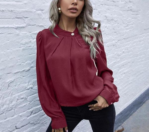 black red green ruched shirt women 2021 full sleeve o neck with button ladies spring autumn elegant vintage and blouses women1364104, White
black red green ruched shirt women 2021 full sleeve o neck with button ladies spring autumn elegant vintage and blouses women1364104, White