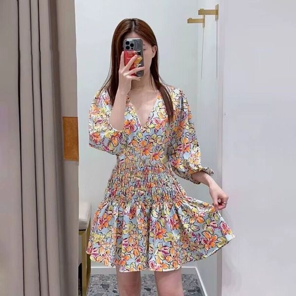 new maje midriff costume floral dress puff sleeve a-line mini dress for ladies, Black;gray
new maje midriff costume floral dress puff sleeve a-line mini dress for ladies, Black;gray
