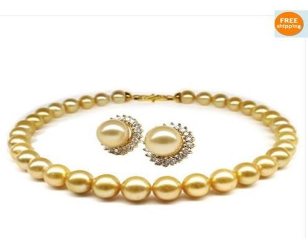 huge10-13mm south sea natural gold pearl necklace earring perfect 20inches9159062, Silver
huge10-13mm south sea natural gold pearl necklace earring perfect 20inches9159062, Silver