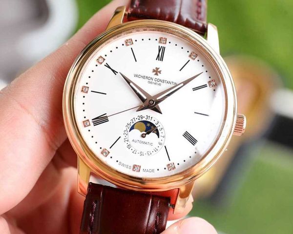 luxury elegant writ watch vc moonphase watches for men 03cm mechanical movement 40 mm uhr monter luxe leather strap with box, Slivery;golden
luxury elegant writ watch vc moonphase watches for men 03cm mechanical movement 40 mm uhr monter luxe leather strap with box, Slivery;golden
