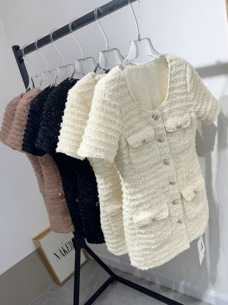 basic casual dresses luxury runway small fragrance tweed for women 2023 french elegant fashion short sleeve summer dress 230710, Black;gray
basic casual dresses luxury runway small fragrance tweed for women 2023 french elegant fashion short sleeve summer dress 230710, Black;gray