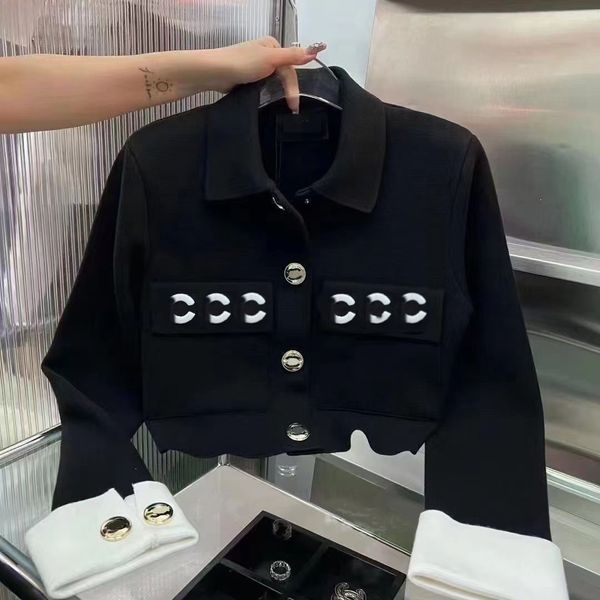 designer luxury quality lapel polo women's jackets fashion chest pocket alphabet embroidery printed metal buckle knitted long-sleeved c, Black;brown
designer luxury quality lapel polo women's jackets fashion chest pocket alphabet embroidery printed metal buckle knitted long-sleeved c, Black;brown
