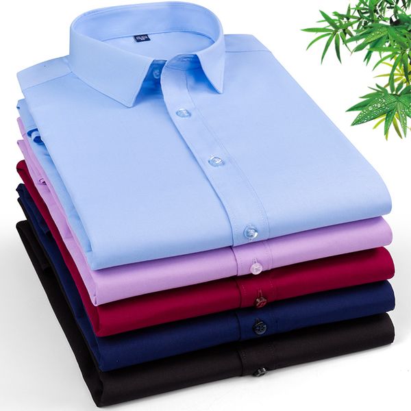men's dress shirts 8xl superfine denier bamboo fiber elastic formal for men plus large size casual slim fit long sleeve 230710, White;black
men's dress shirts 8xl superfine denier bamboo fiber elastic formal for men plus large size casual slim fit long sleeve 230710, White;black