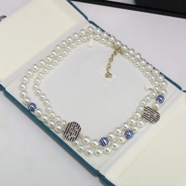 pendant necklaces european and american fashion designer brand jewelry high-end navy blue stripe pearl sweater chain fashion luxury, Silver
pendant necklaces european and american fashion designer brand jewelry high-end navy blue stripe pearl sweater chain fashion luxury, Silver