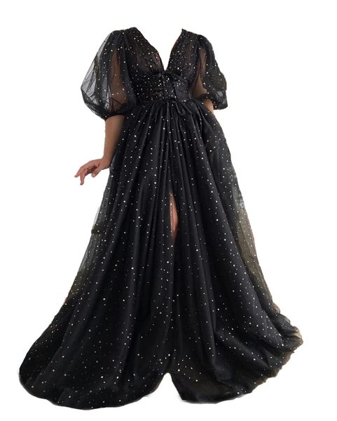long sweety formal evening dresses prom party gowns split star sequins short sleeve deep v-neck bow tulle ball gown lace-up plus size 29, Black;red
long sweety formal evening dresses prom party gowns split star sequins short sleeve deep v-neck bow tulle ball gown lace-up plus size 29, Black;red