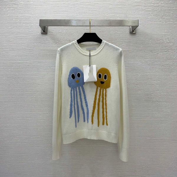 23ss women sweater womens designer clothing cashmere fabric cartoon jellyfish ocs jacquard round neck pullover long sleeve knitted sweater w, White;black
23ss women sweater womens designer clothing cashmere fabric cartoon jellyfish ocs jacquard round neck pullover long sleeve knitted sweater w, White;black