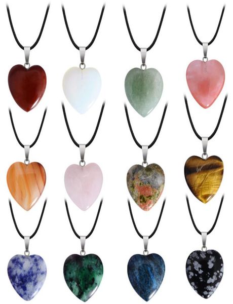 natural stone gemstone pendant necklace with pu leather chain heart shape crystal quartz turquoise charm necklace jewelry for wome8055944, Silver
natural stone gemstone pendant necklace with pu leather chain heart shape crystal quartz turquoise charm necklace jewelry for wome8055944, Silver