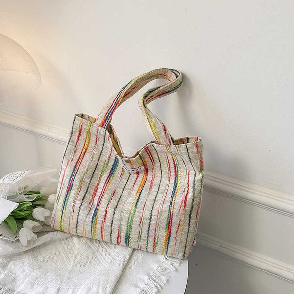 ins rainbow stripe canvas bag heavy industry embroidery underarm shoulder bag large capacity small crowd tote bag commuter
ins rainbow stripe canvas bag heavy industry embroidery underarm shoulder bag large capacity small crowd tote bag commuter