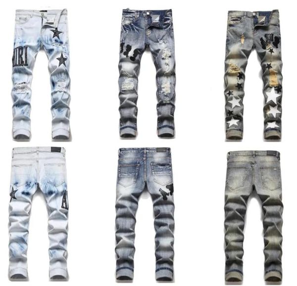 mens designer jeans slim patchwork paige jeans denim stars pattern design pants letters torn tattered knee denim trouser classic p3312605, Blue
mens designer jeans slim patchwork paige jeans denim stars pattern design pants letters torn tattered knee denim trouser classic p3312605, Blue