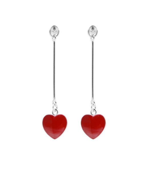 red heart earrings pearl settings 925 sterling silver linear earring jewelry making for girls 5 pairs9878891, Slivery;crystal
red heart earrings pearl settings 925 sterling silver linear earring jewelry making for girls 5 pairs9878891, Slivery;crystal