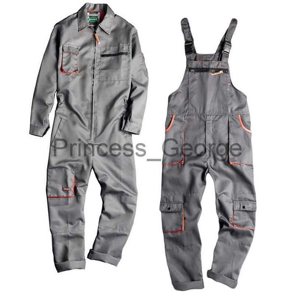 

others apparel men long sleeve cargo overalls bib pants zipper pockets rompers jumpsuit fashion labor casual coveralls plus size s4xl x0711, Black;white