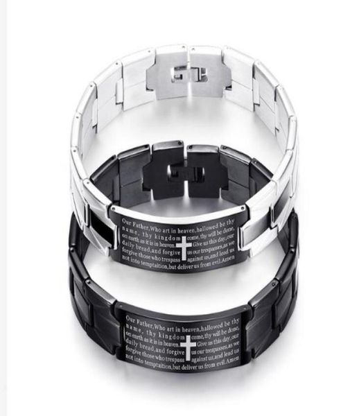 titanium steel black cross bracelet english bible lord039s prayer charms cuff inlaid magnet bracelet for men couples gift jewel2758026
titanium steel black cross bracelet english bible lord039s prayer charms cuff inlaid magnet bracelet for men couples gift jewel2758026