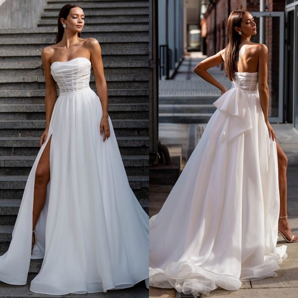 fashion a line wedding dresses for bride sleeveless slit wedding dress sweetheart bone bodice designer bridal gowns sweep train, White
fashion a line wedding dresses for bride sleeveless slit wedding dress sweetheart bone bodice designer bridal gowns sweep train, White