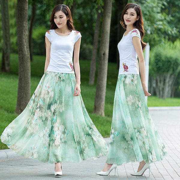 women's jumpsuits rompers summer autumn high waist skirts elastic full long skirt print aline mother dance swing chiffon 230710, Black;white
women's jumpsuits rompers summer autumn high waist skirts elastic full long skirt print aline mother dance swing chiffon 230710, Black;white