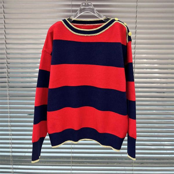 fashion designer sweater warm cozy jumper round neck pullover knit shirtwear red and black stripes metal shoulder buckle womens personalized, White;black
fashion designer sweater warm cozy jumper round neck pullover knit shirtwear red and black stripes metal shoulder buckle womens personalized, White;black