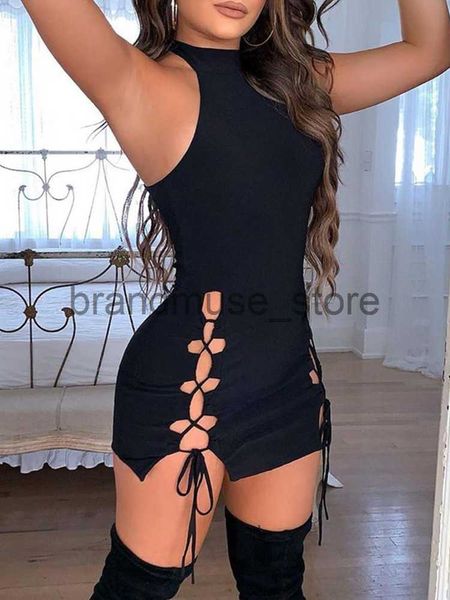 basic casual dresses solid hollow out lace-up sleeveless bodycon dress women sleeveless bandage dress sheath mini party dress j230711, Black;gray
basic casual dresses solid hollow out lace-up sleeveless bodycon dress women sleeveless bandage dress sheath mini party dress j230711, Black;gray