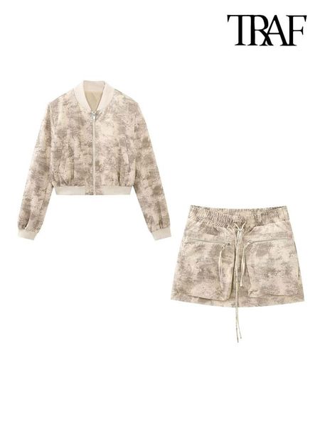 swimwear traf women fashion printed crop bomber jacket coat and high elastic waist drawstring mini skirt female two piece sets mujer, White;black
swimwear traf women fashion printed crop bomber jacket coat and high elastic waist drawstring mini skirt female two piece sets mujer, White;black
