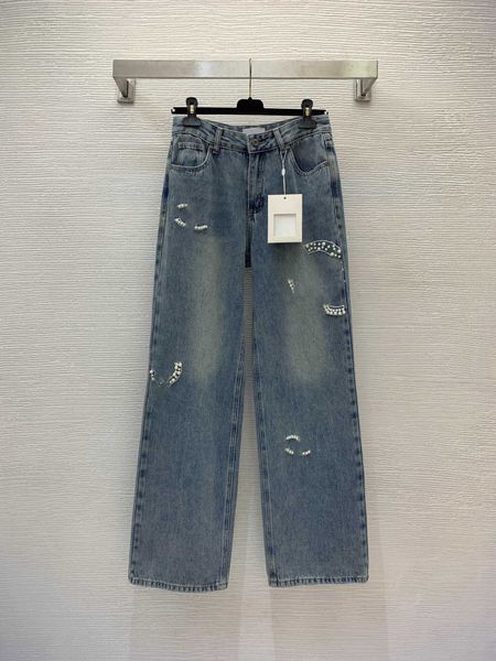 23ss womens pants denim jeans designer women jeans new washed denim fabric embroidered beaded high waist slim wide leg jeans pants women clo, Blue
23ss womens pants denim jeans designer women jeans new washed denim fabric embroidered beaded high waist slim wide leg jeans pants women clo, Blue