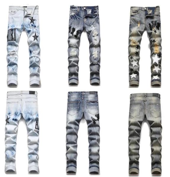 mens designer jeans slim patchwork paige jeans denim stars pattern design pants letters torn tattered knee denim trouser classic p1932431, Blue
mens designer jeans slim patchwork paige jeans denim stars pattern design pants letters torn tattered knee denim trouser classic p1932431, Blue