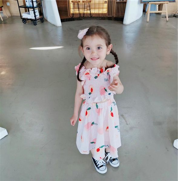 girls summer sets children peach printed ruffle elastic tank leated skirts 2pcs kids princess outfits a24782119382, White
girls summer sets children peach printed ruffle elastic tank leated skirts 2pcs kids princess outfits a24782119382, White