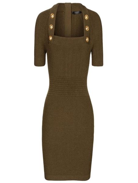 designer women runway dresses square neck short sleeve double breasted sheath slim long knitted milan dress e421741653, Black
designer women runway dresses square neck short sleeve double breasted sheath slim long knitted milan dress e421741653, Black