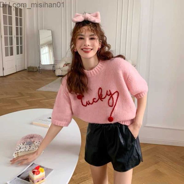 women's sweaters women's spring/summer new casual drn sweater women's letter short sleeve knitted z230711, White;black
women's sweaters women's spring/summer new casual drn sweater women's letter short sleeve knitted z230711, White;black