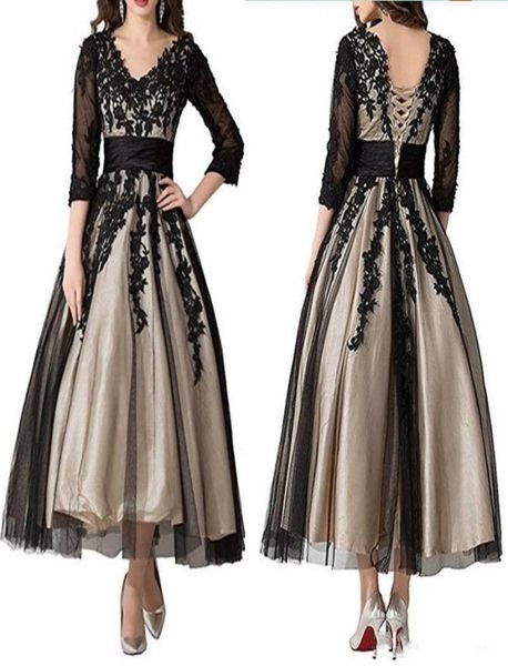 2020 elegant mother of the bride dresses 34 long sleeves ankle length v neck lace appliques wedding party dresses evening gowns1057166, Black;red
2020 elegant mother of the bride dresses 34 long sleeves ankle length v neck lace appliques wedding party dresses evening gowns1057166, Black;red