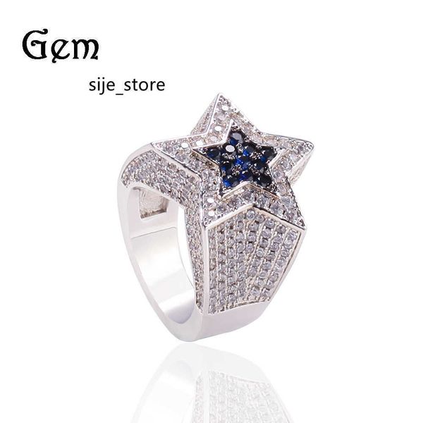 band rings hip hop set with zircon star ring men's blue pentagram ring starring fashion accessories, Silver
band rings hip hop set with zircon star ring men's blue pentagram ring starring fashion accessories, Silver
