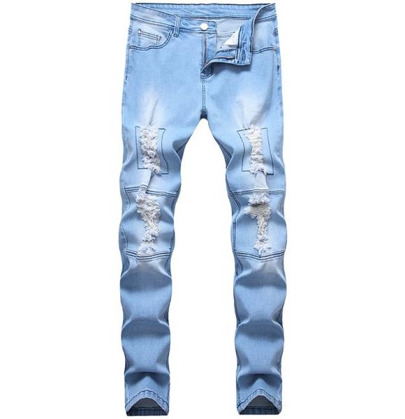 men039s jeans men tide ripped trend pants long stretch slim hole destroyed light blue large size casual male7957172
men039s jeans men tide ripped trend pants long stretch slim hole destroyed light blue large size casual male7957172