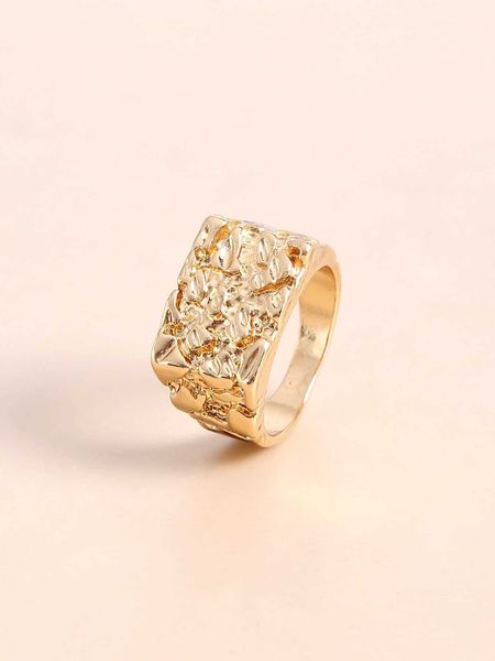 1pc metallic texture design ring with retro personality and concave-convex surface style, Silver
1pc metallic texture design ring with retro personality and concave-convex surface style, Silver