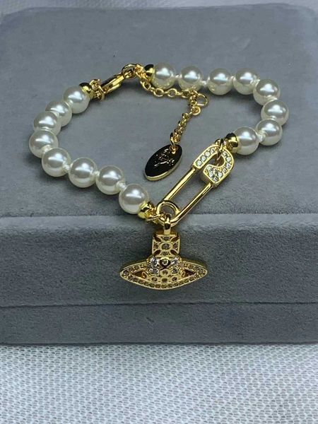 (reproduction of the original) high edition western queen mother vivian pin pearl paper clip bracelet gold platinum, Golden;silver
(reproduction of the original) high edition western queen mother vivian pin pearl paper clip bracelet gold platinum, Golden;silver